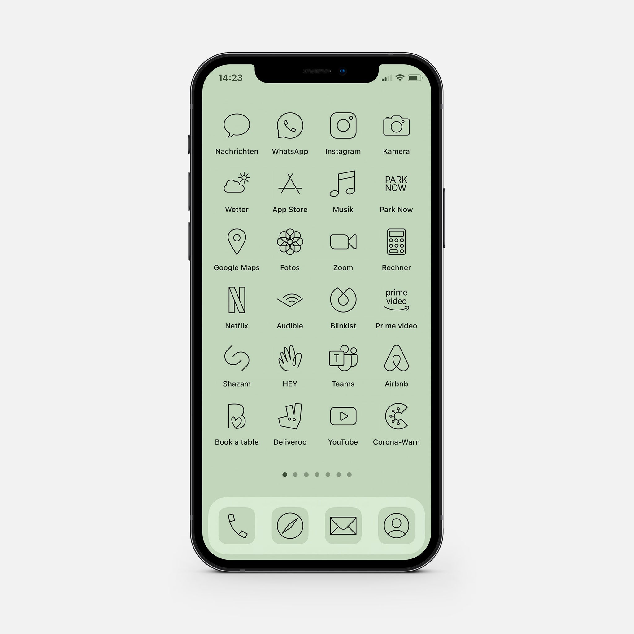 Minimalistic Green – App Icon Pack – App Ikone